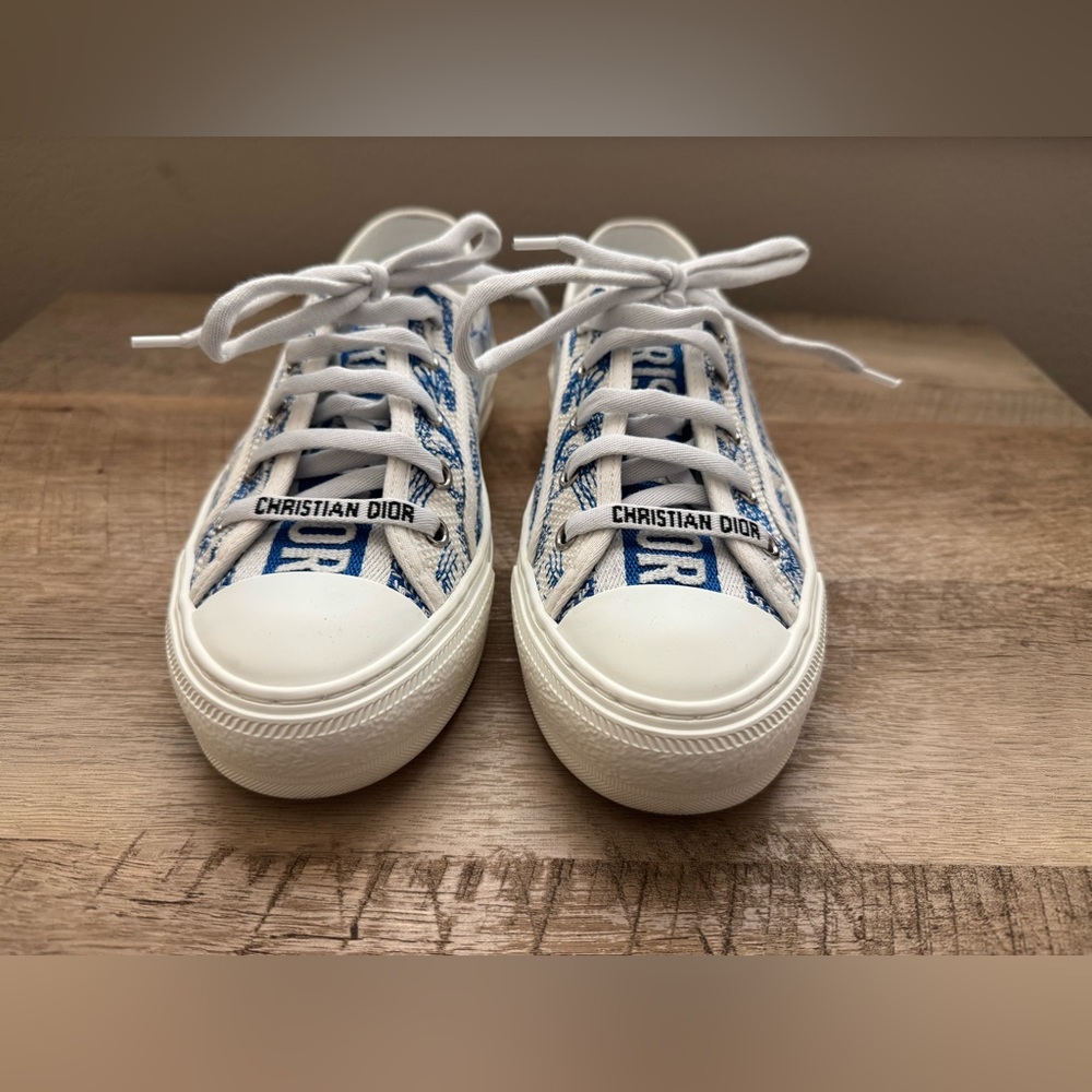 Dior Blue and White Walk’N’Dior Toile de Jouy Sneakers - 37.5 - Picture 6 of 9